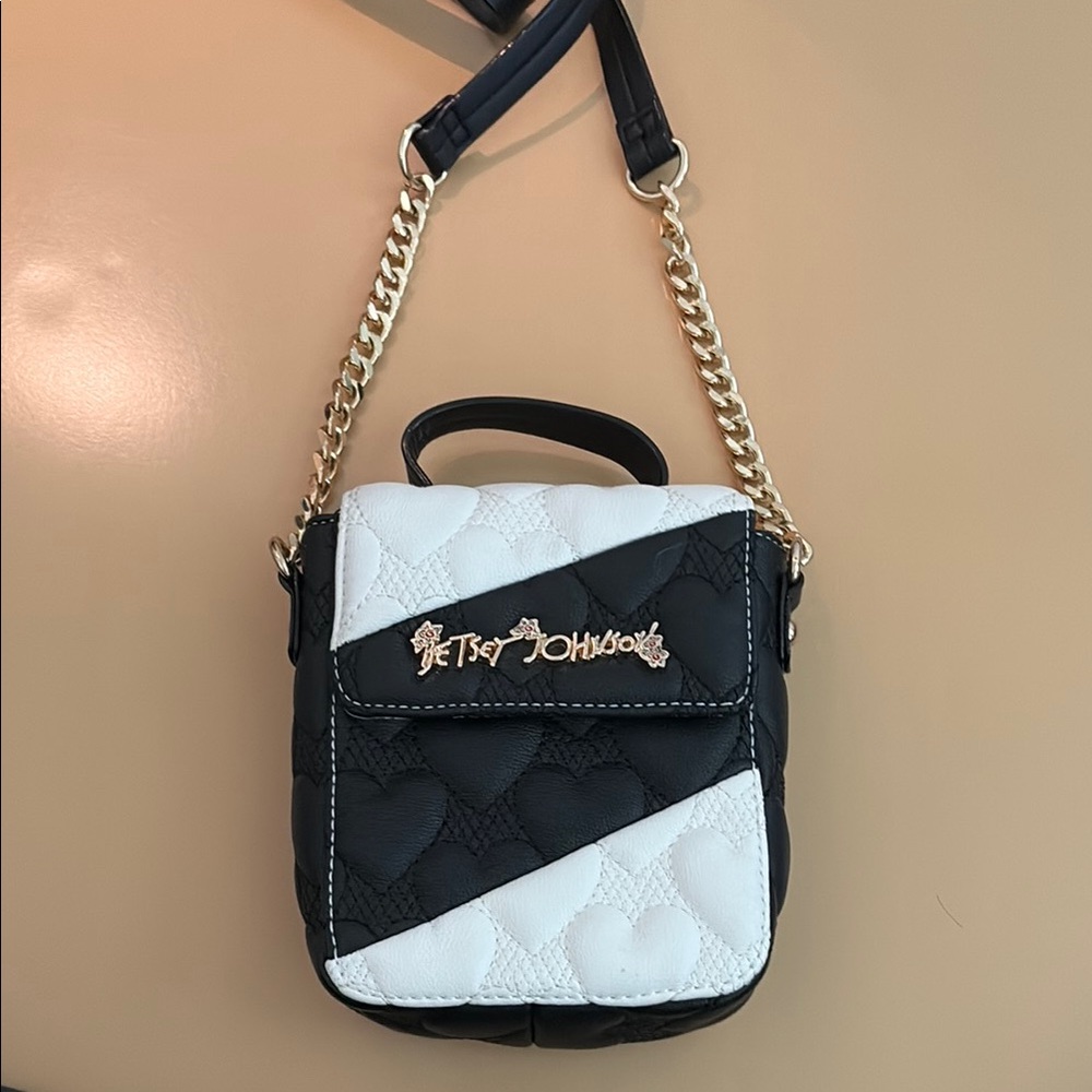 Betsey Johnson Black and White Crossbody Bag
